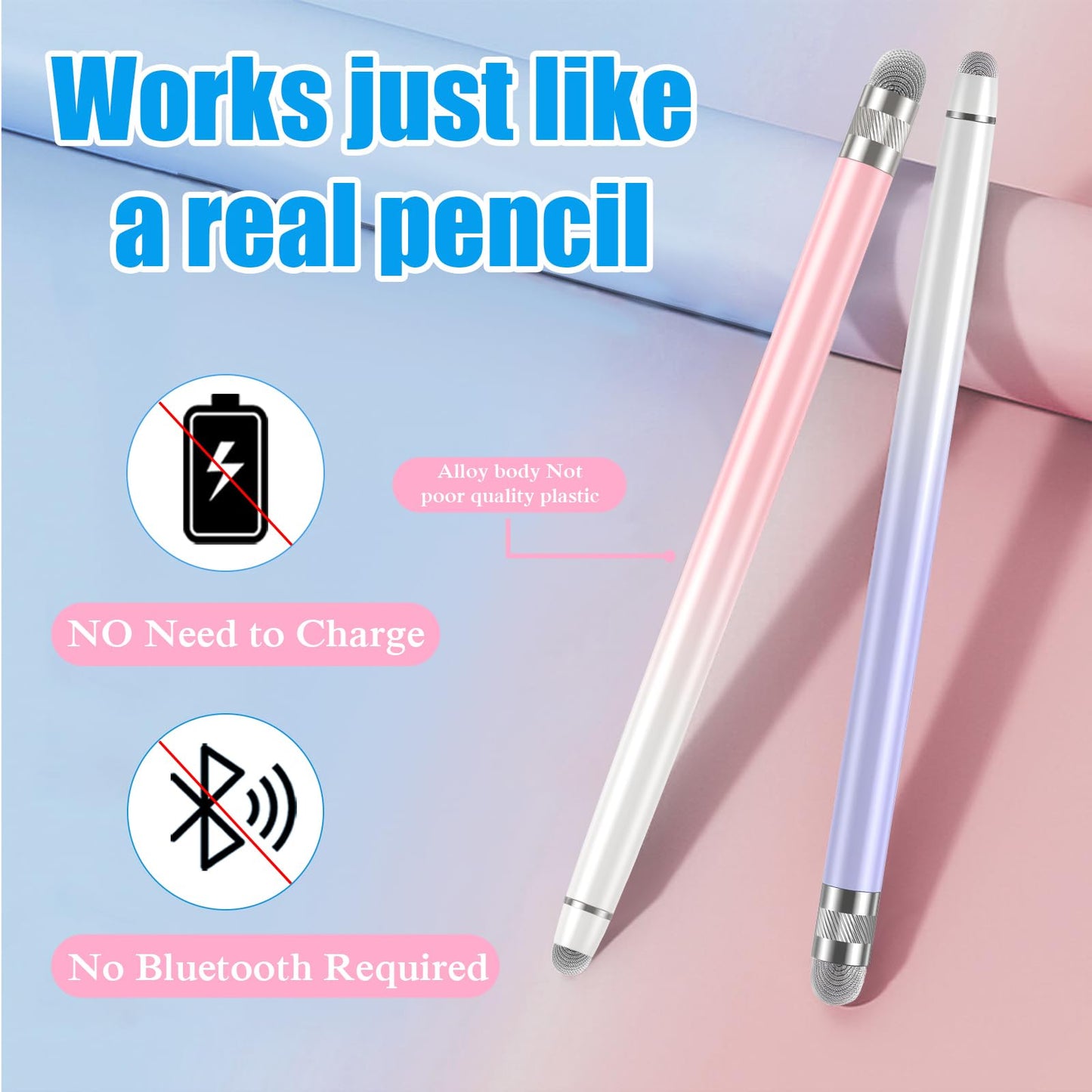【2Pack】Colorful Stylus Pen for Touchscreen