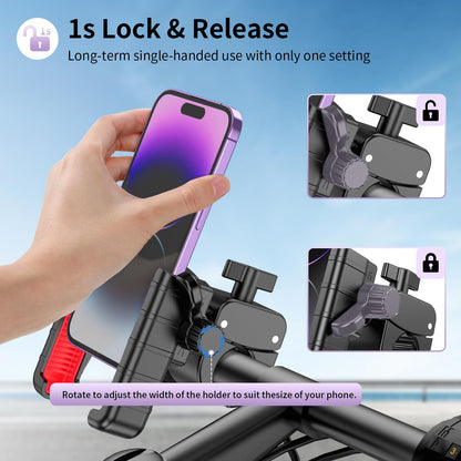 【360° 】Motocycle&Bicycle Phone Mount Holder