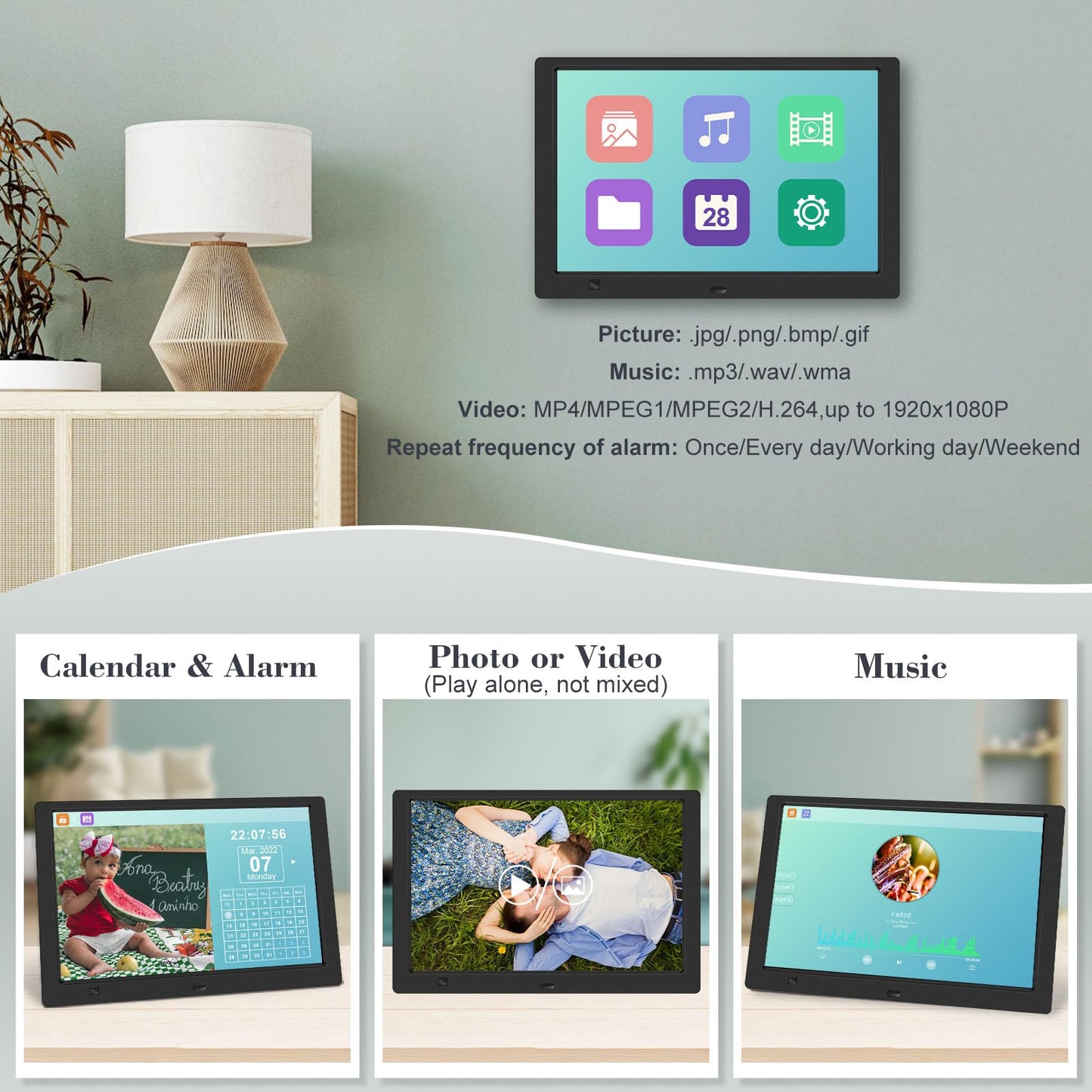 【10.1"】 Digital Picture Frame,NO-WIFI