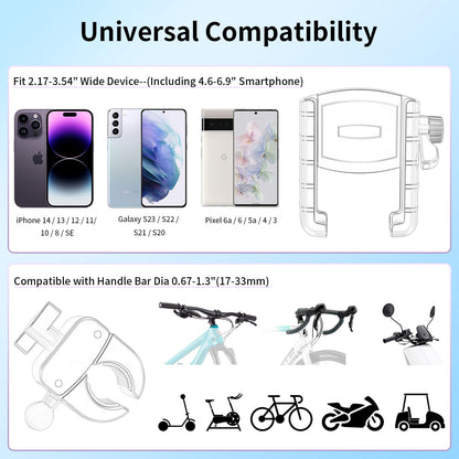 【360° 】Motocycle&Bicycle Phone Mount Holder