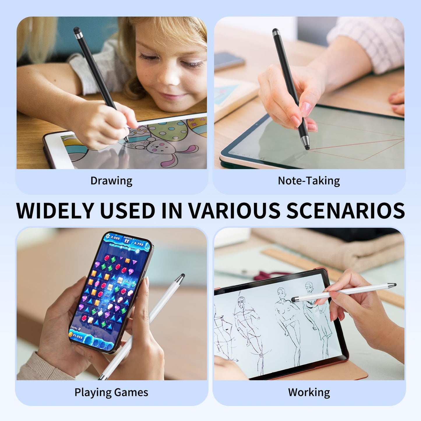 【10Pack】White Stylus Pen for Touchscreen