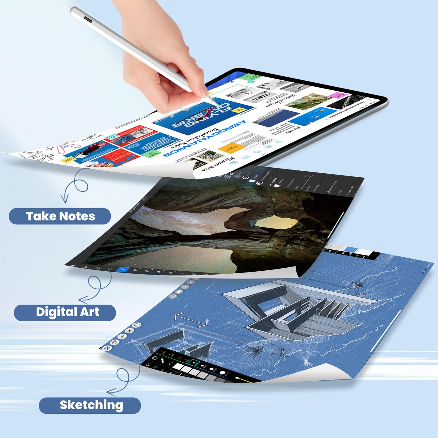 【1+3】Stylus Pen Set for iPad(2018-2026)